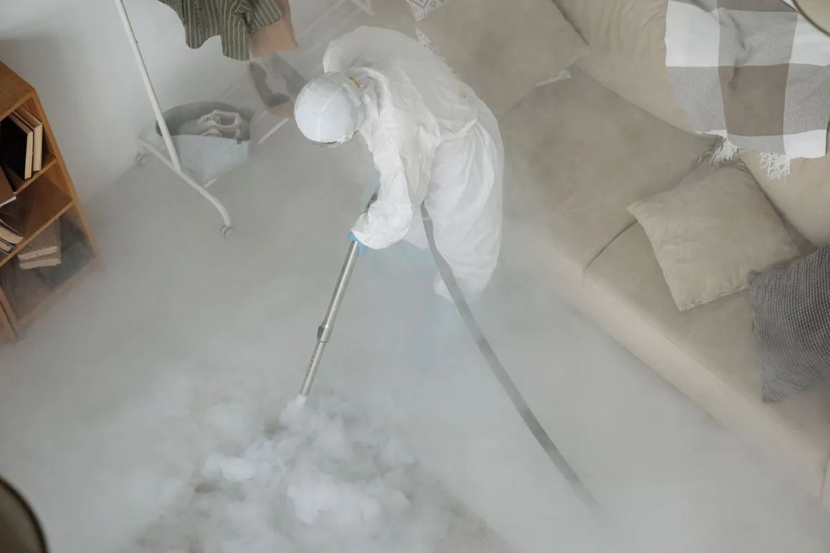 Biohazard cleanup technician in protective equipment, Bryn Mawr, Orlando, FL